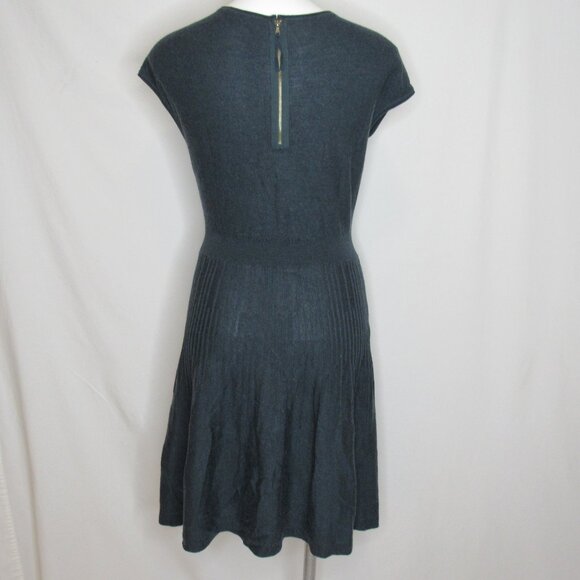 Ann Taylor LOFT Teal Blue Fine Knit Sweater Dress Back Women's M Medium - Picture 3 of 9